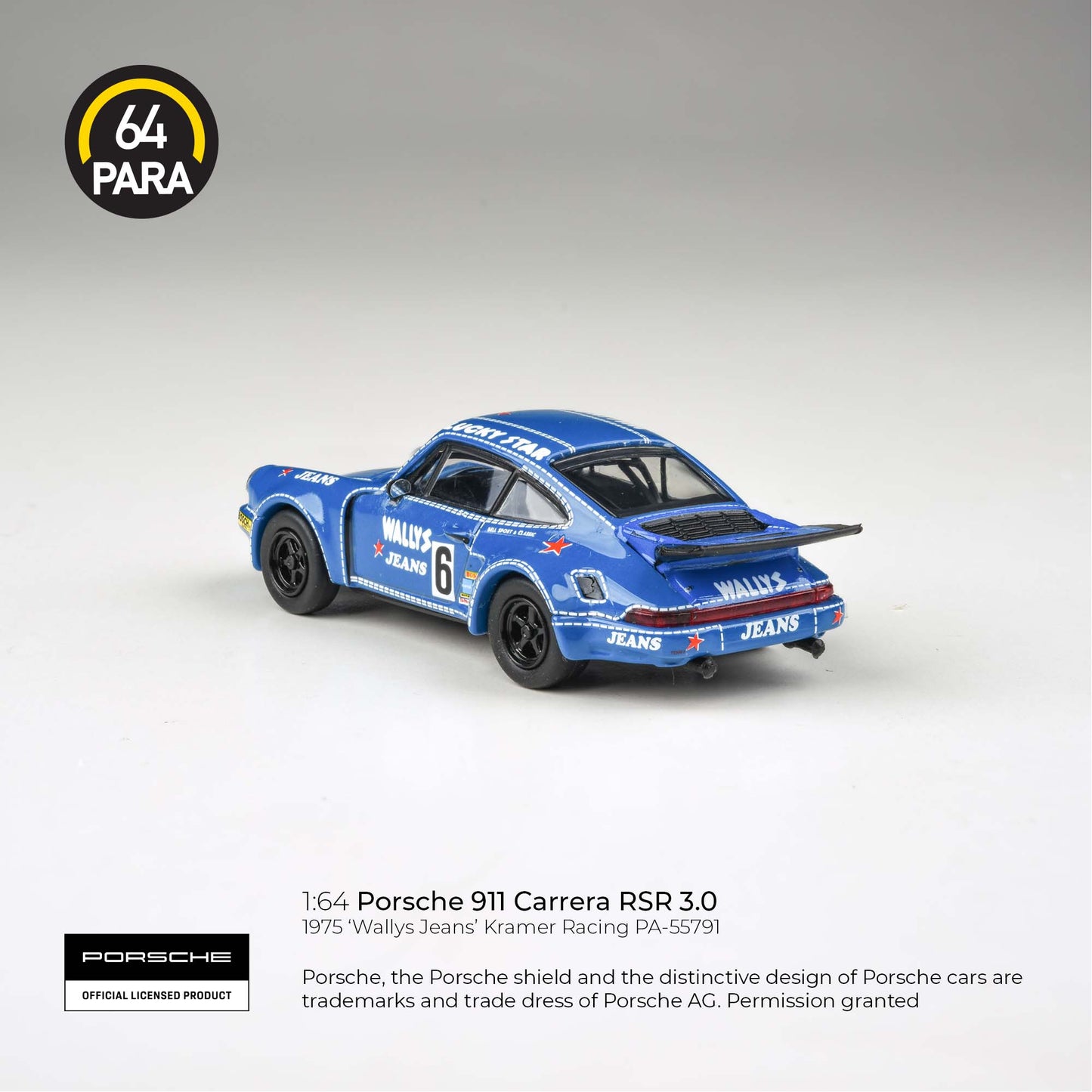 1974 Porsche 911 3.0 RSR 'Wally's Jeans' Para 64 Fishwheels Diecast