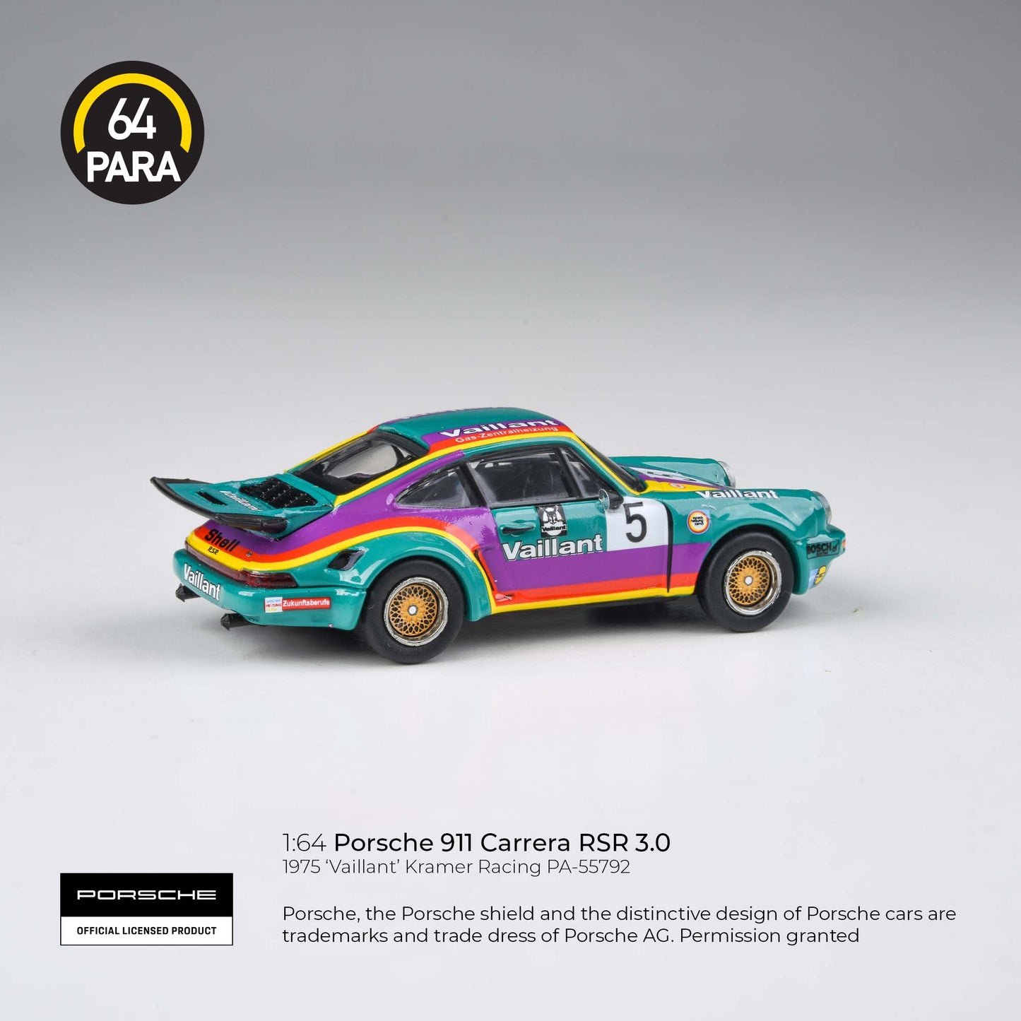 1975 Porsche 911 3.0 RSR 'Vaillant' Para 64 1:64 Scale
