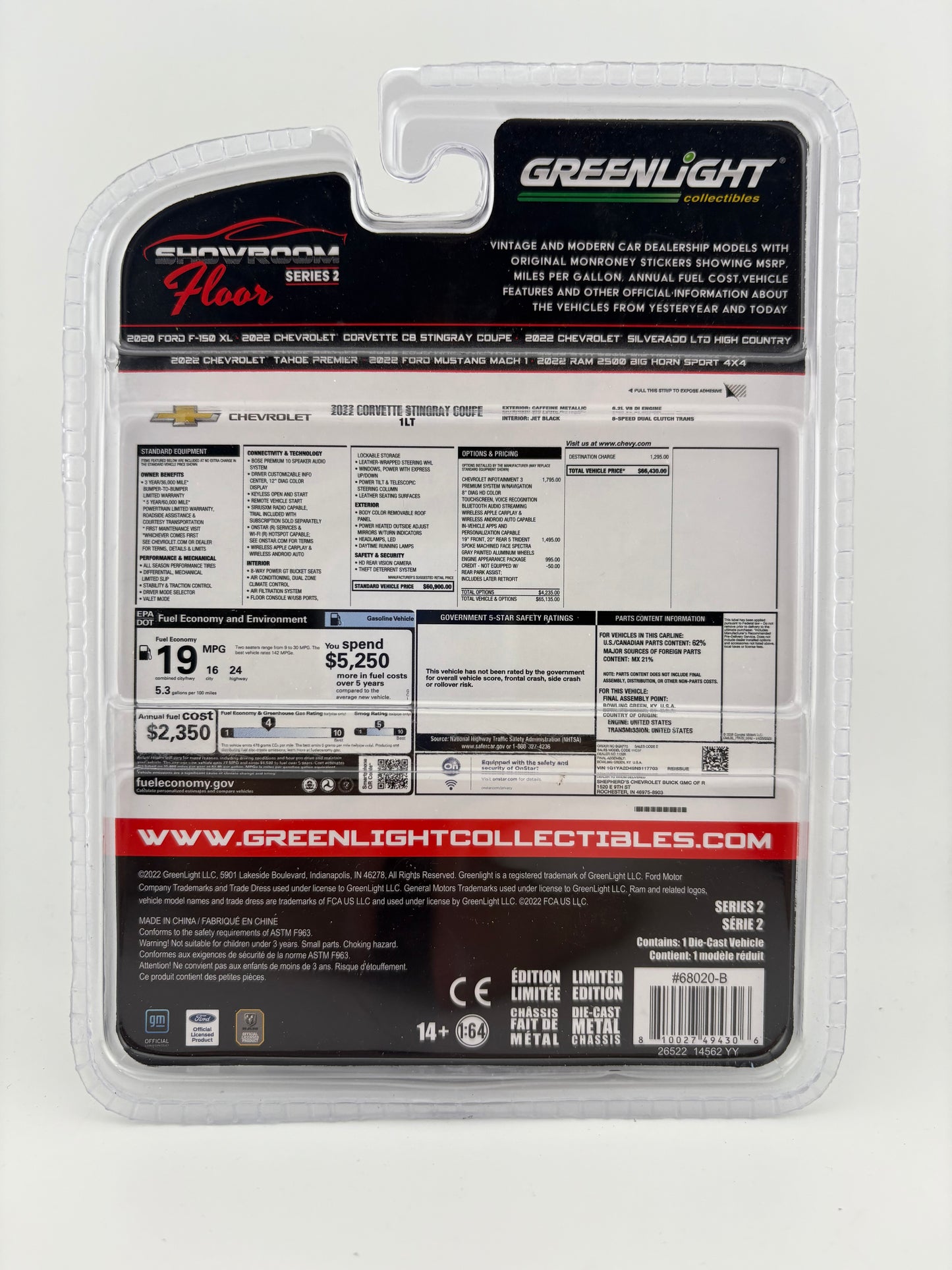 2022 Chevrolet Corvette C8 Stingray Coupe – Greenlight 1:64 “Showroom Floor” Series 2