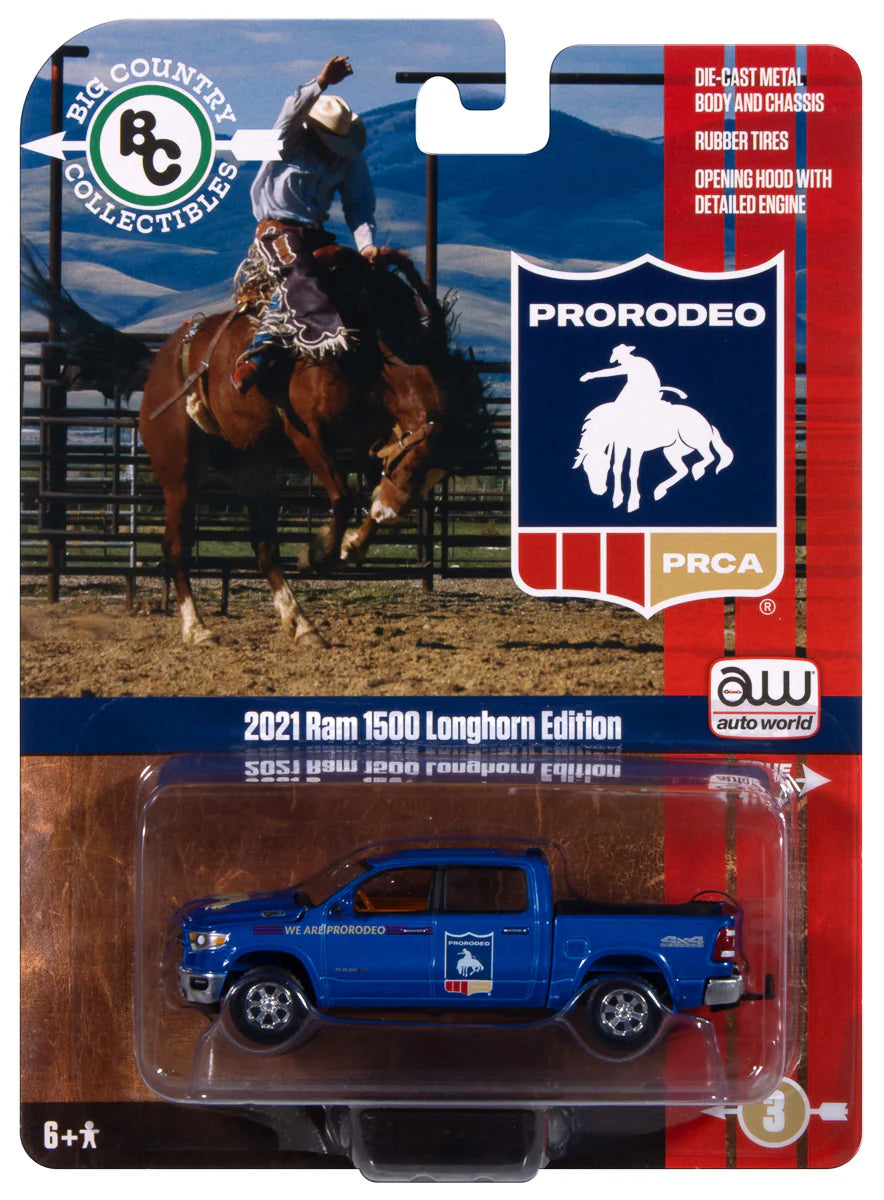 Auto World BCC Premium 2021 Ram 1500 Longhorn Edition 1:64 Scale Fishwheels