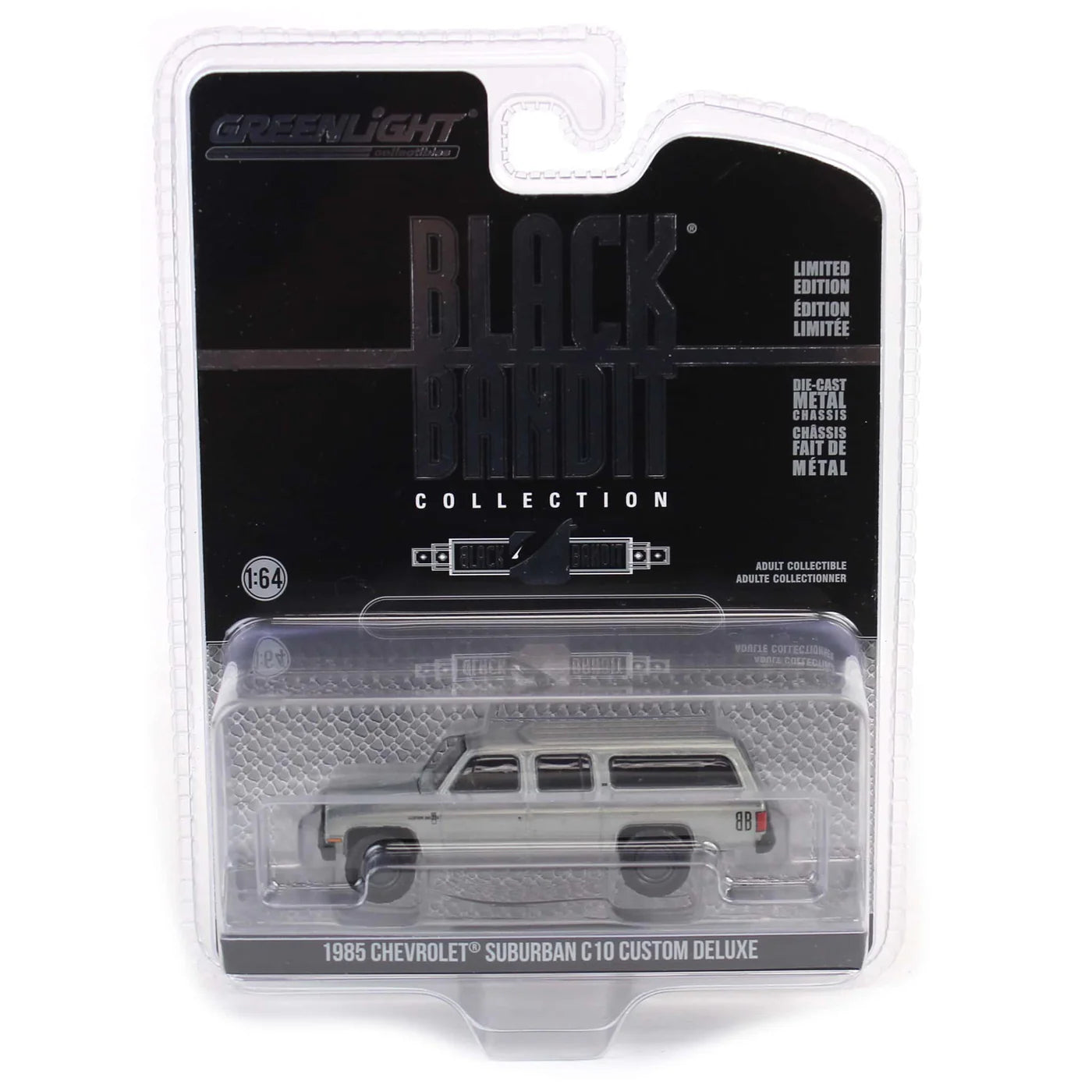 (CHASE) GREENLIGHT BLACK BANDIT S29 1985 CHEVY SUBURBAN C-10 CUSTOM DELUXE Fishwheels