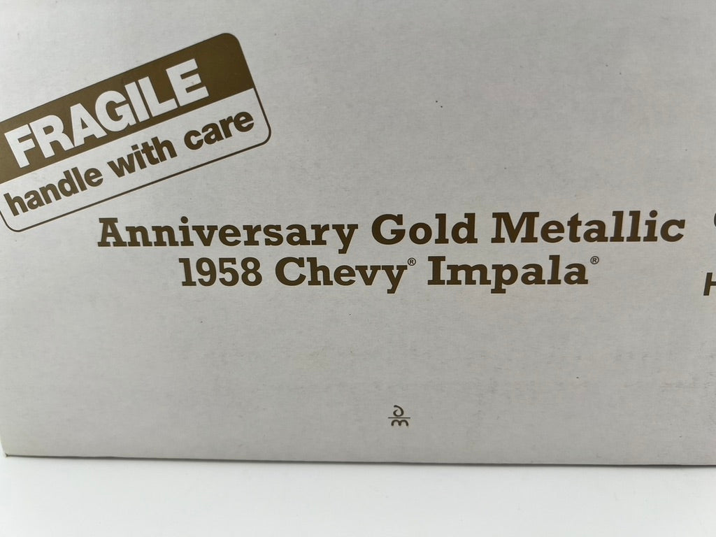 Danbury Mint 1958 Chevy Impala Anniversary Gold Metallic Convertible Fishwheels