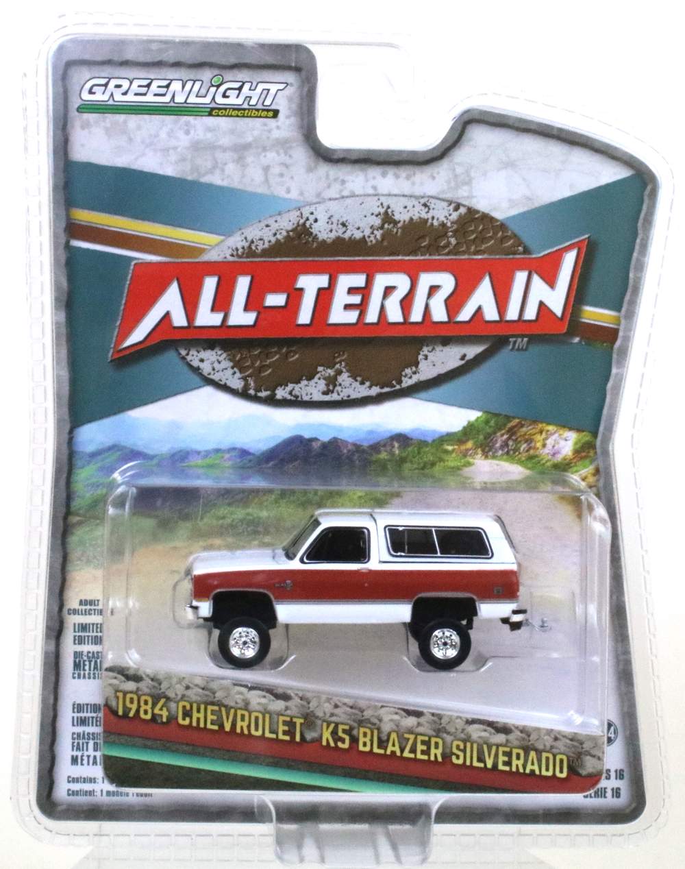 1984 Chevrolet K5 Blazer Silverado Lifted - Frost White & Apple Red All-Terrain Series 16 Greenlight