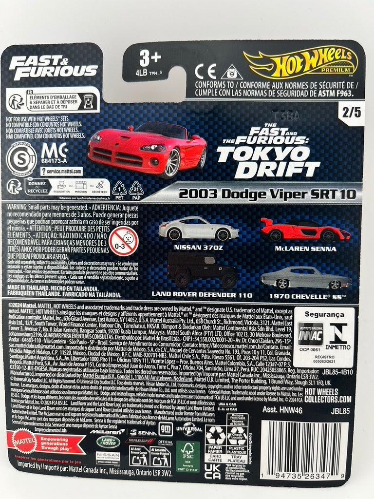 Hot Wheels 2003 Dodge Viper SRT10 Fishwheels