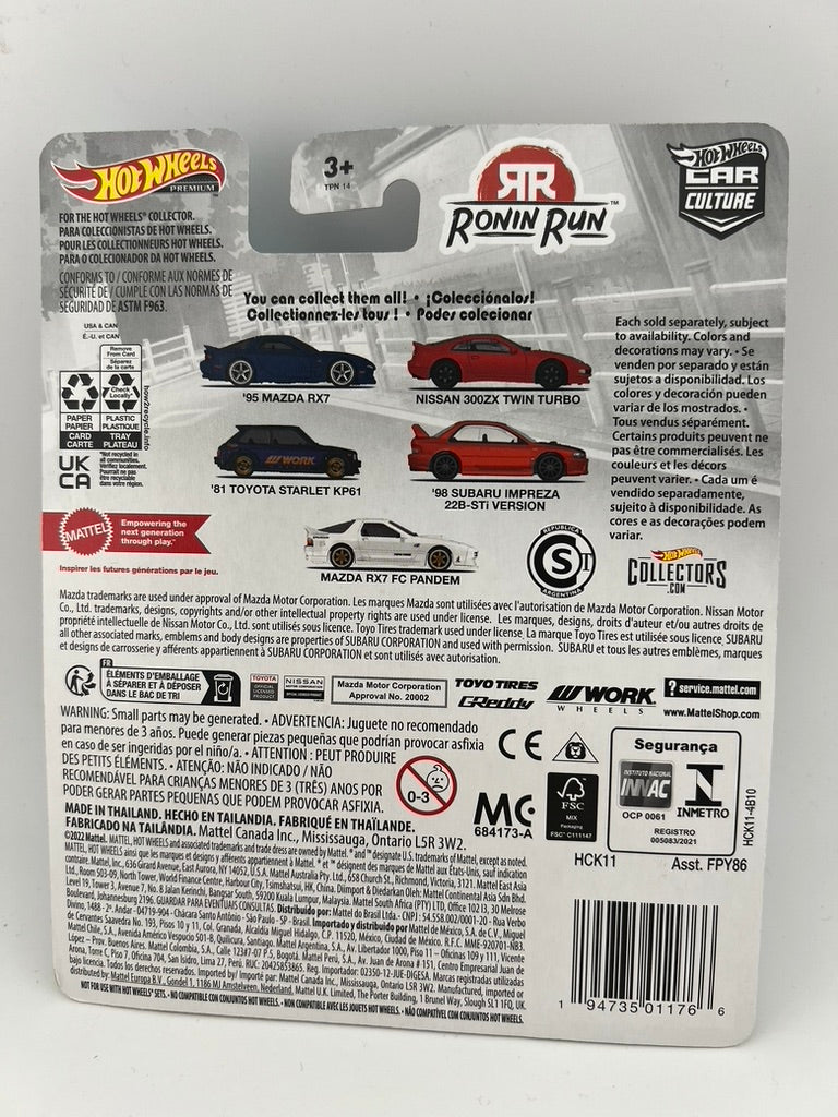 Hot Wheels '81 Toyota Starlet KP61 – Ronin Run (Car Culture Premium) Fishwheels