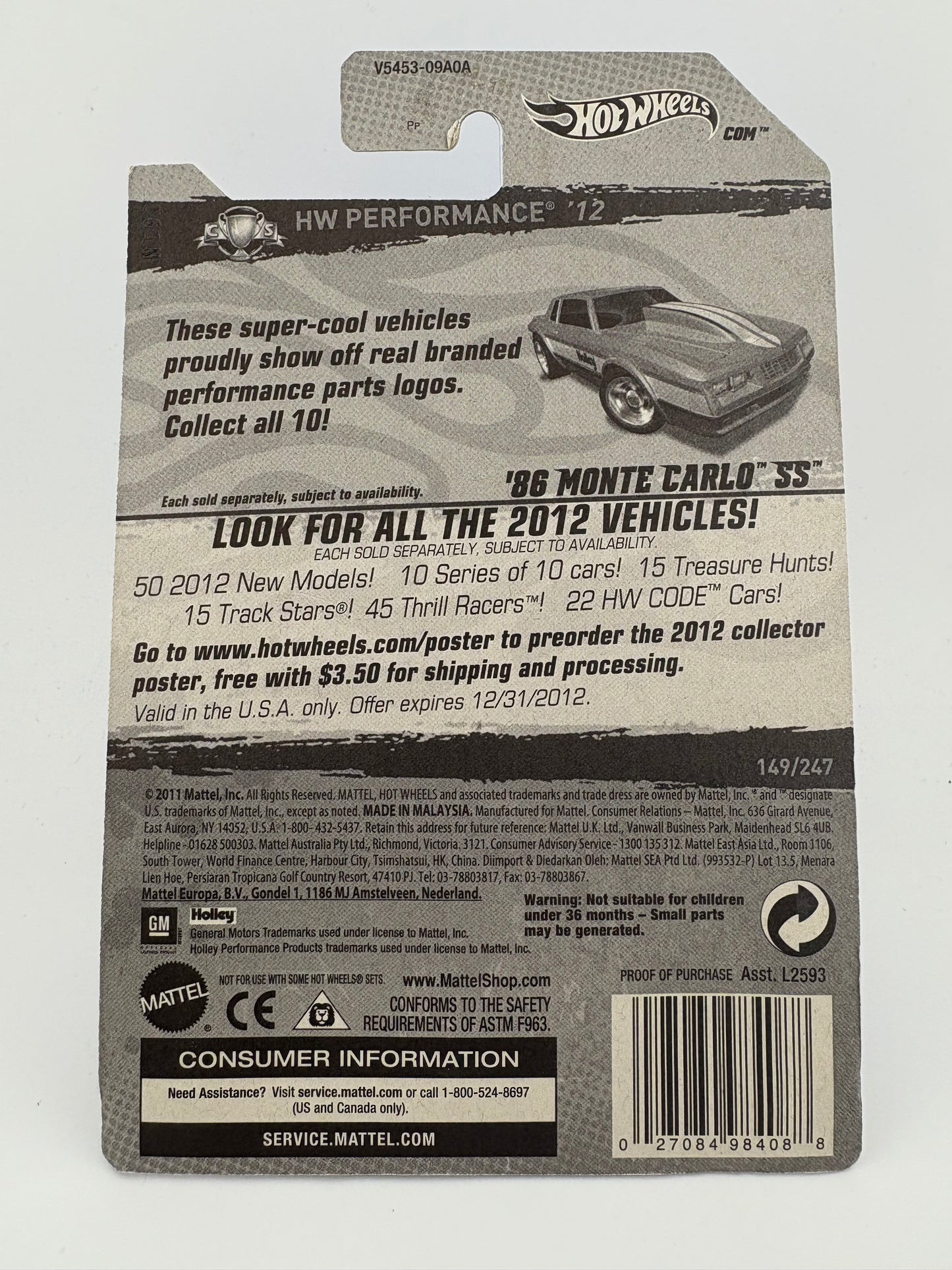 Hot Wheels ’86 Monte Carlo SS – HW Performance ’12