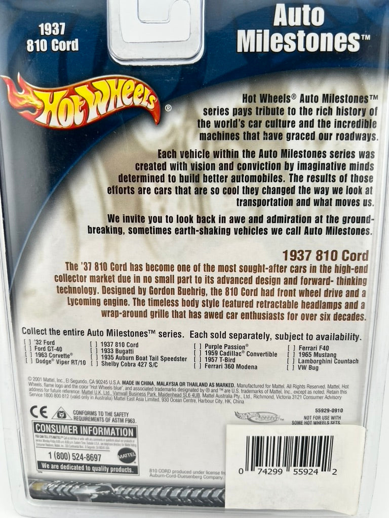 Hot Wheels Auto Milestones 1937 810 Cord Fishwheels