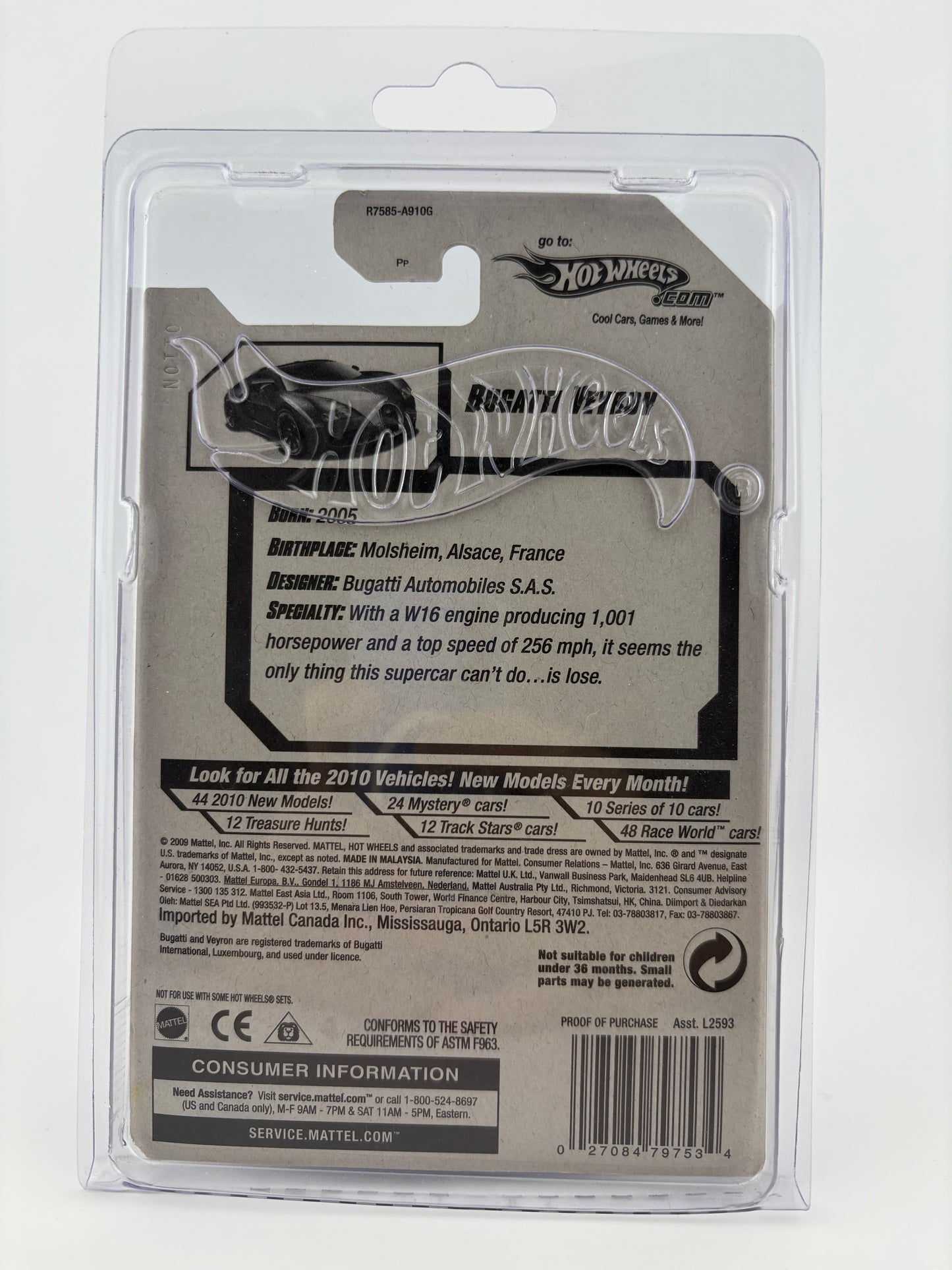 Hot Wheels Bugatti Veyron (2010 Mainline #02/10)