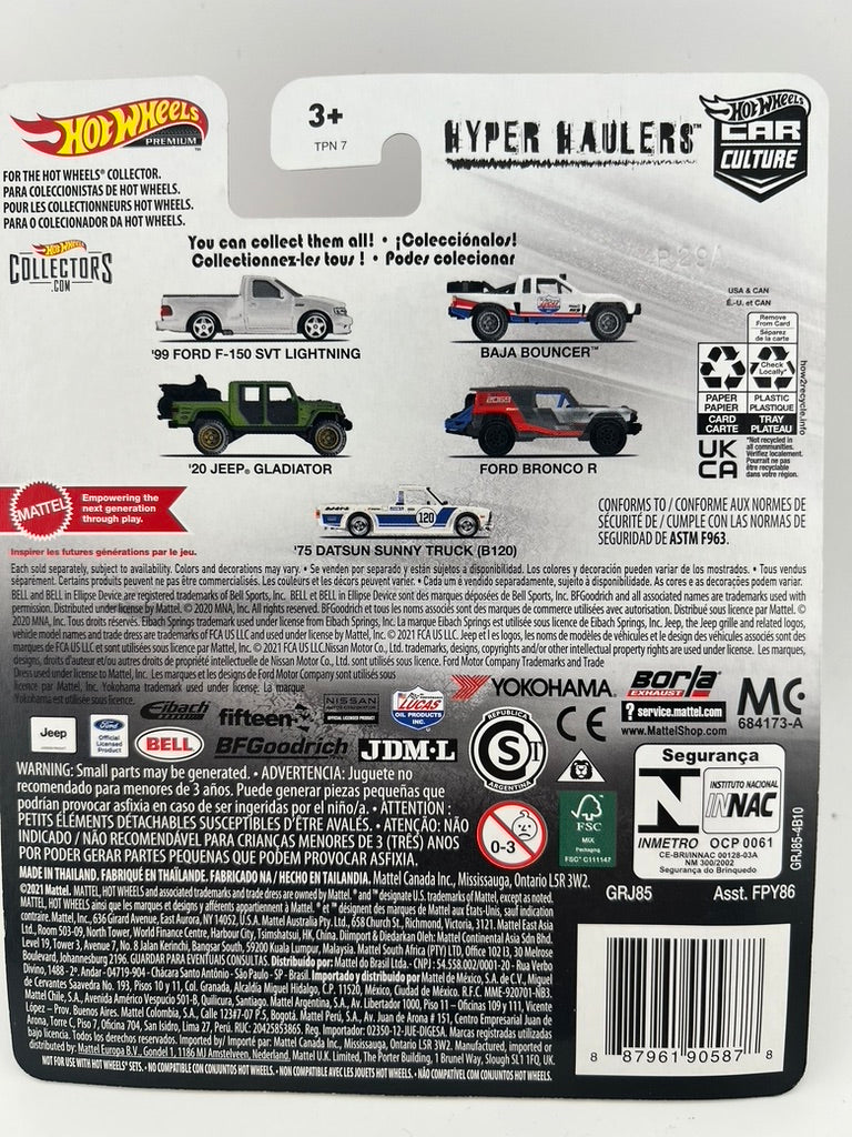 Hot Wheels Car Culture Hyper Haulers – Ford Bronco R Fishwheels