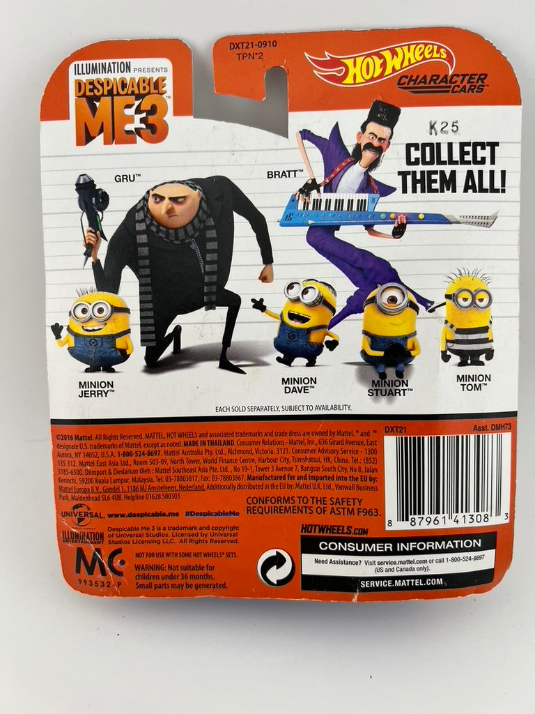 Hot Wheels Character Cars – Minion Stuart (Despicable Me 3) Fishwheels