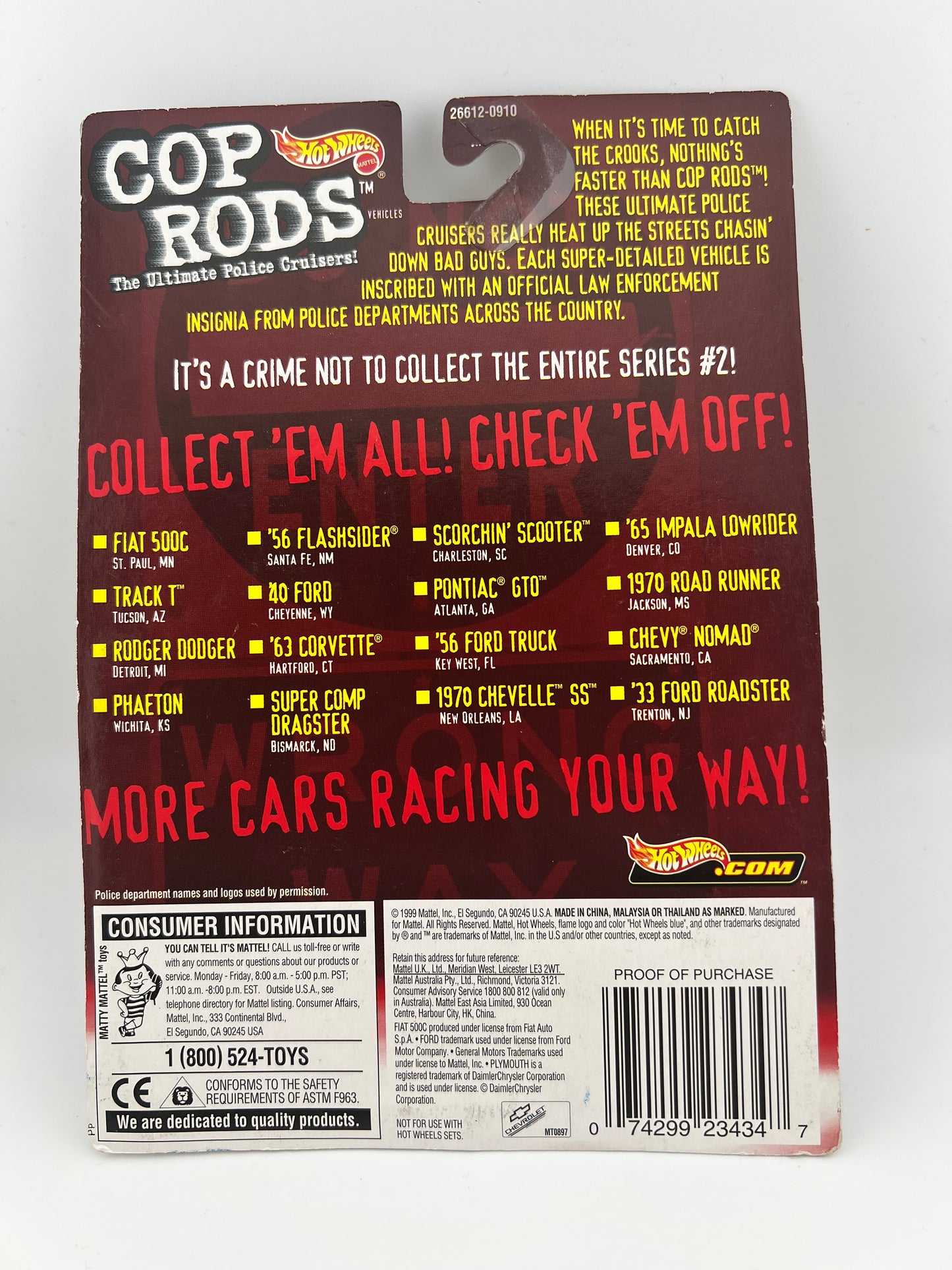 Hot Wheels Cop Rods Super Comp Dragster Bismarck 1999 Fishwheels