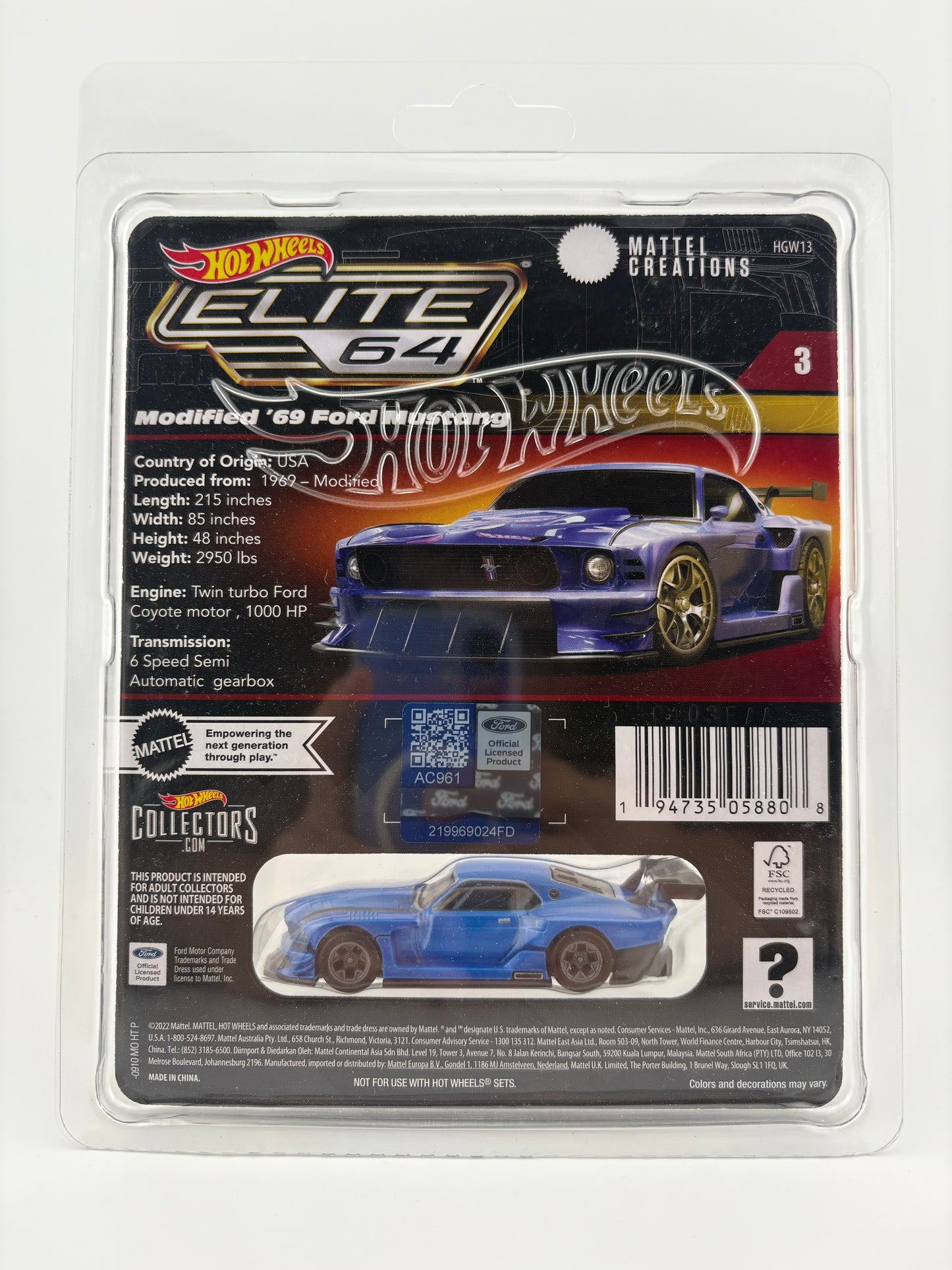 Hot Wheels Elite 64 – Modified ’69 Ford Mustang