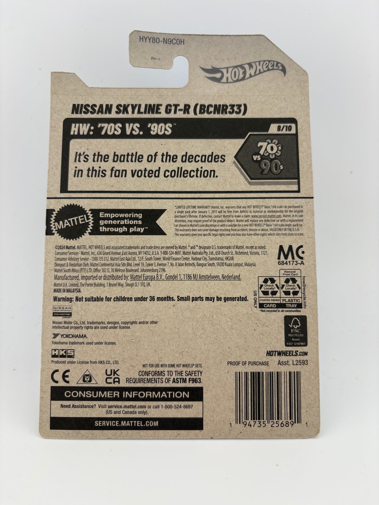 Hot Wheels – Nissan Skyline GT-R (BCNR33) – HW: 70s vs 90s