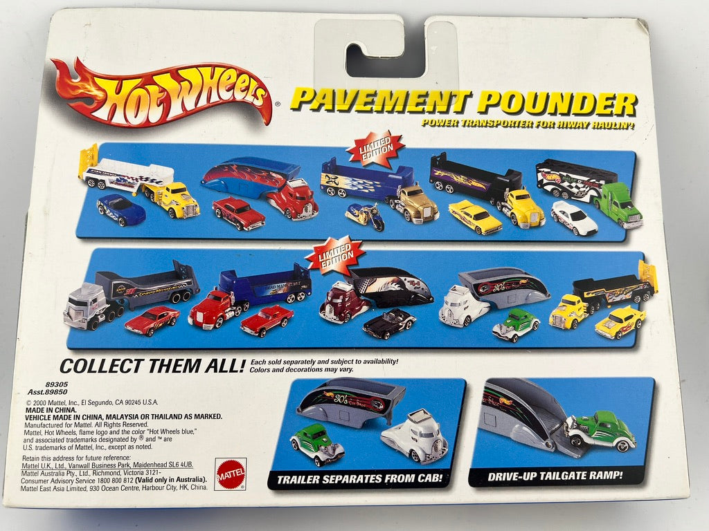 Hot Wheels Pavement Pounder – Red Flame Hauler with ’55 Chevy Fishwheels