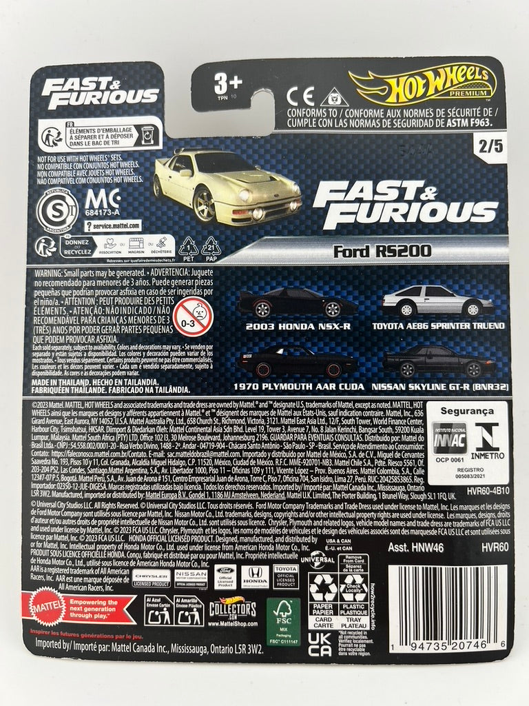Hot Wheels Premium Ford RS200 – Fast & Furious Premium (2/5) Fishwheels