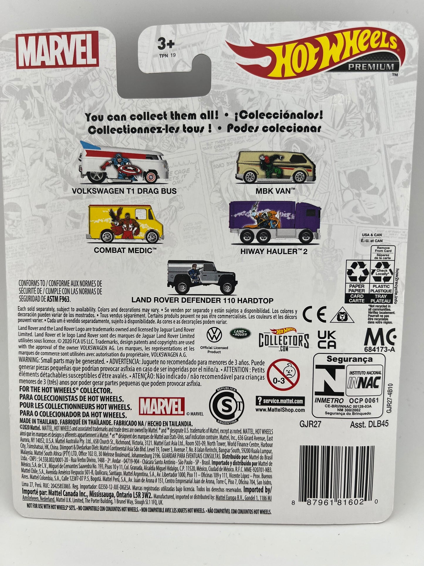 Hot Wheels Premium – Land Rover Defender 110 Hard Top (Marvel Comic Cover Series, 5/5)