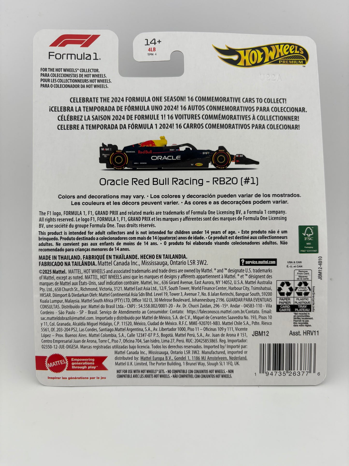 Hot Wheels Premium – Oracle Red Bull Racing RB20 (Verstappen #1)