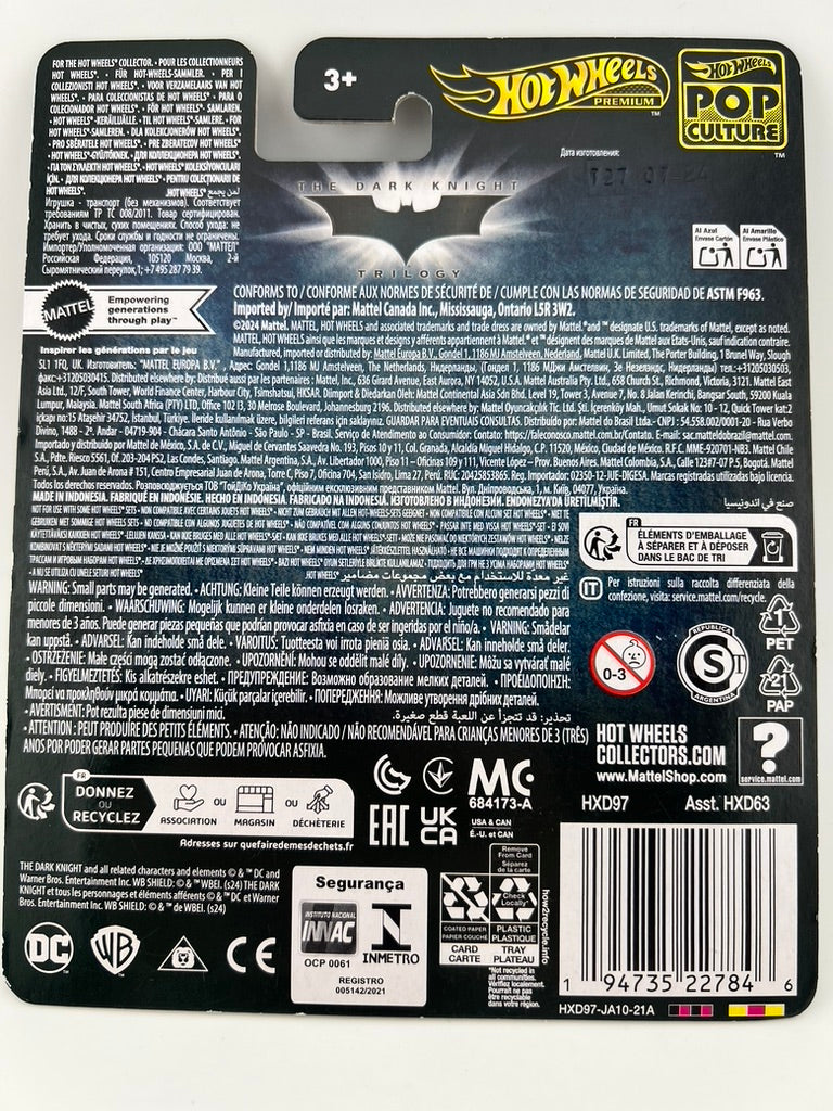 Hot Wheels Premium Pop Culture The Dark Knight Trilogy Batmobile Fishwheels