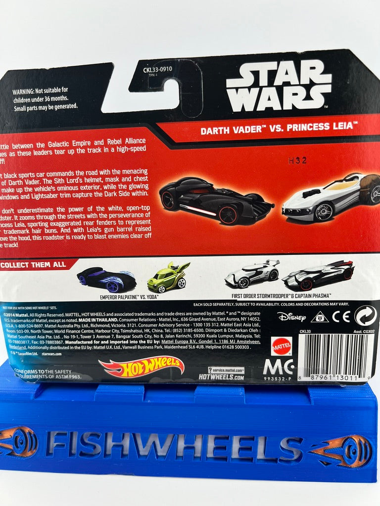 Hot Wheels Star Wars Character Cars 2-Pack: Darth Vader vs. Princess Leia Fishwheels