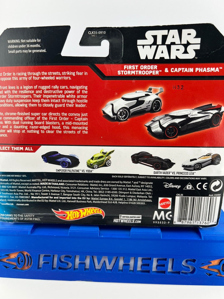 Hot Wheels Star Wars Character Cars 2-Pack: First Order Stormtrooper & Captain Phasma Fishwheels