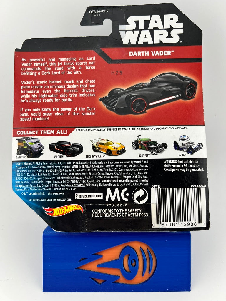 Hot Wheels Star Wars Darth Vader Character Car – 1:64 Scale Fishwheels