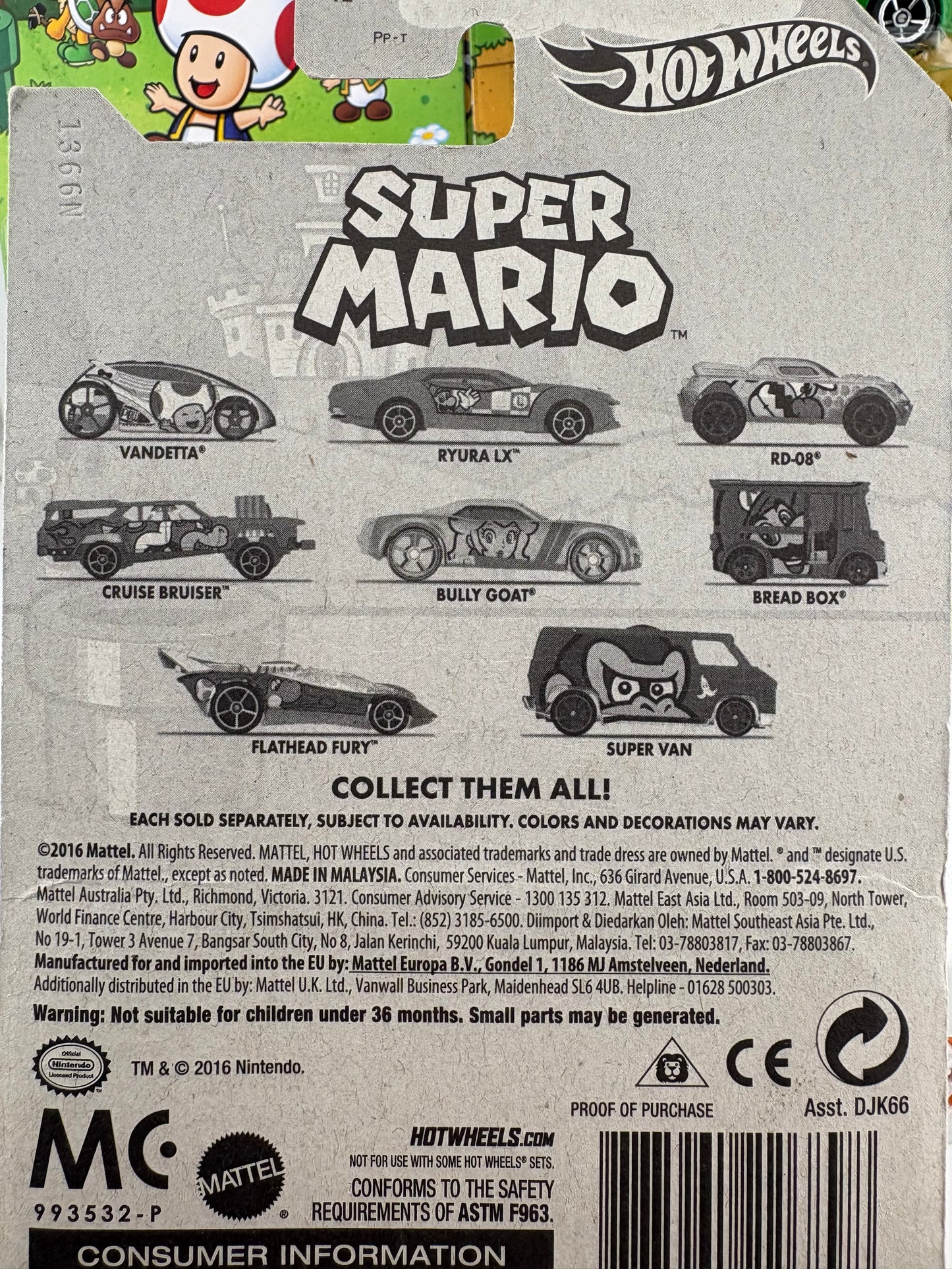 Hot Wheels Super Mario Character Cars (2016) – 8-Car Collector Set