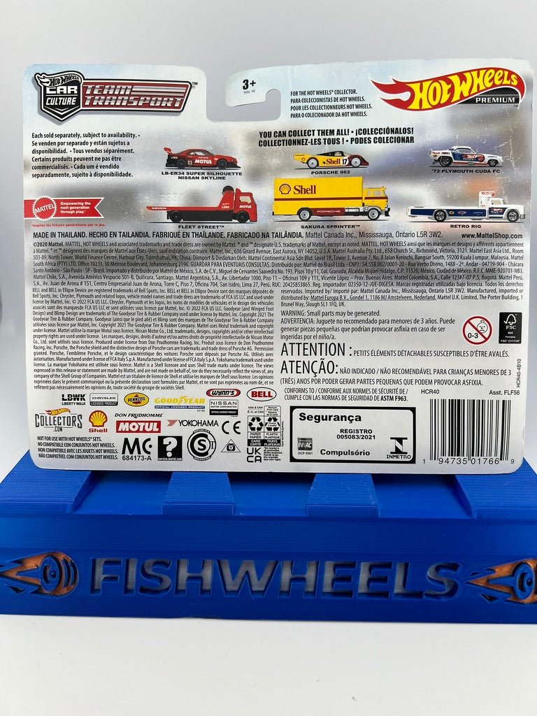 Hot Wheels Team Transport '72 Plymouth Cuda FC Retro Rig Fishwheels