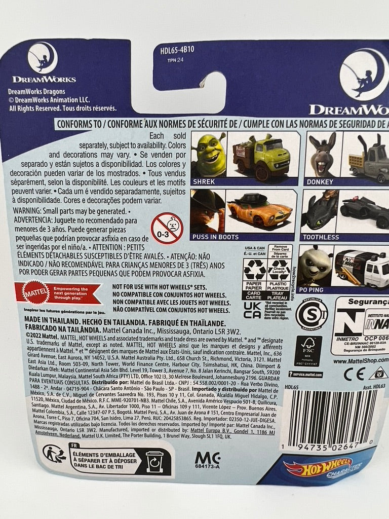 Hot Wheels Toothless (DreamWorks Dragons) Character Car Fishwheels