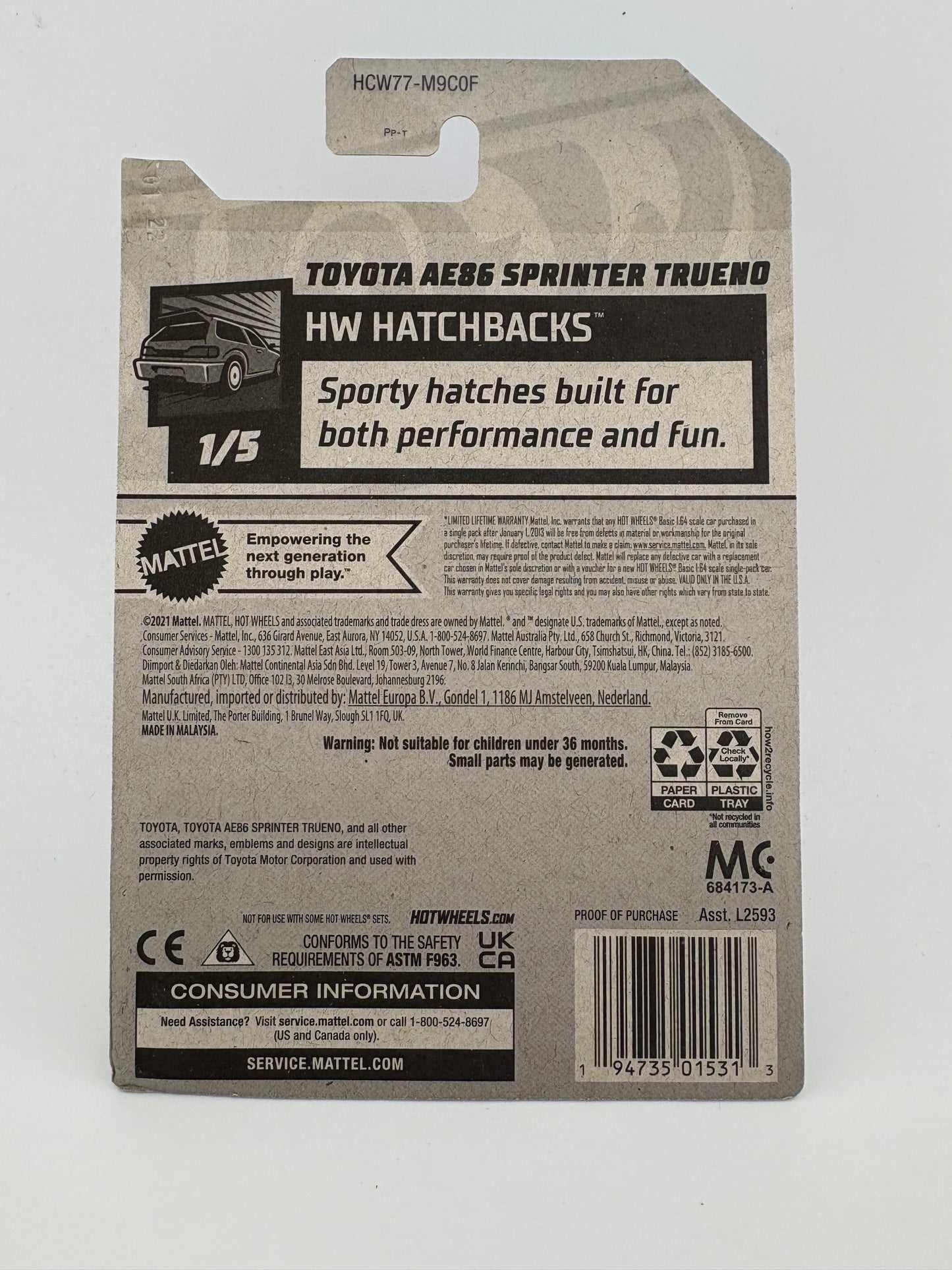 Hot Wheels Toyota AE86 Sprinter Trueno – HW Hatchbacks