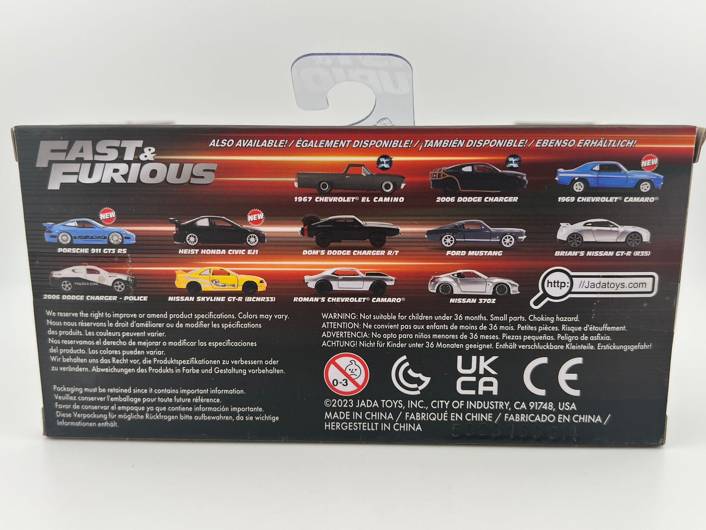 Jada 1995 NISSAN SKYLINE GT-R BCNR33 PURPLE & SILVER "FAST & FURIOUS" 1:32 Scale Fishwheels