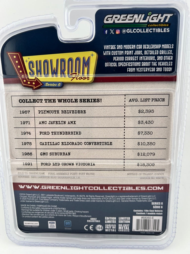 (RAW CHASE) GreenLight 1986 GMC Suburban – Showroom Floor Series 6 Fishwheels