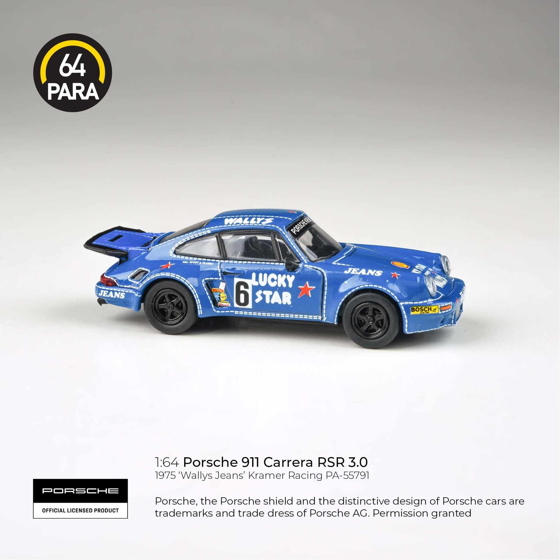 1974 Porsche 911 3.0 RSR 'Wally's Jeans' Para 64 Fishwheels Diecast
