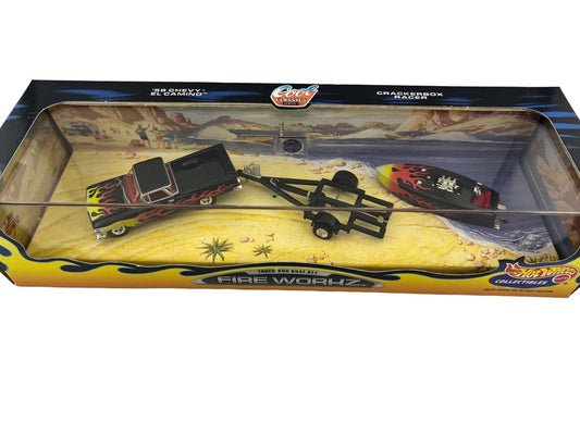 2000 Hot Wheels Collectibles "Fire Workz" '59 El Camino and Trailer Fishwheels