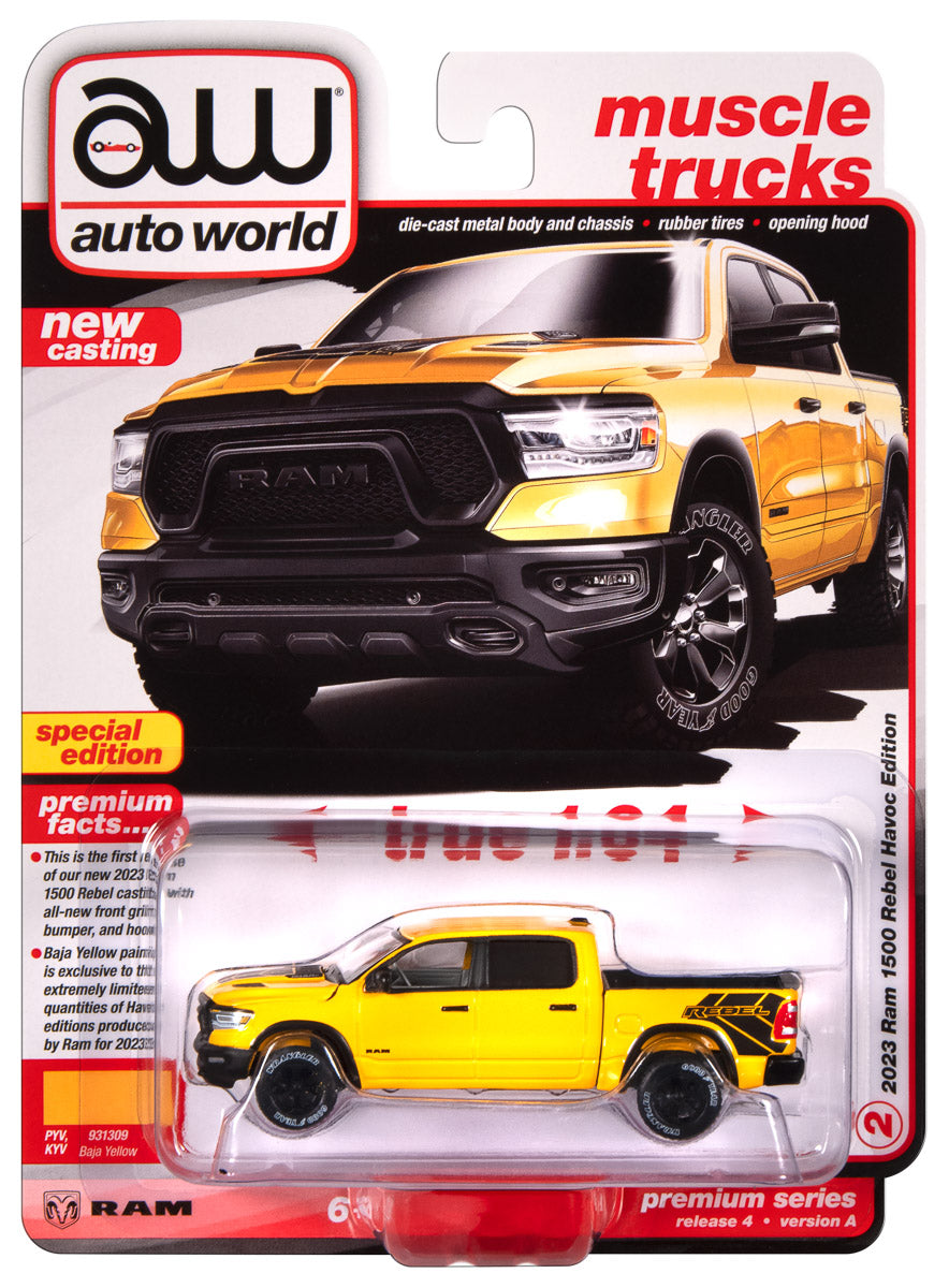 2023 Dodge Ram Rebel Havoc Edition Baja Yellow w/Rebel Graphics Auto World - Fishwheels