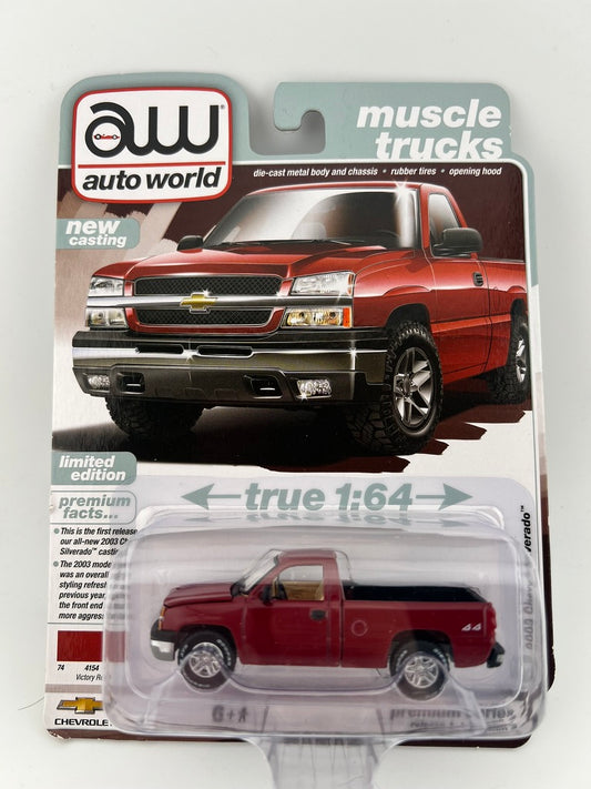 Auto World 2003 Chevrolet Silverado Short Bed Red Fishwheels