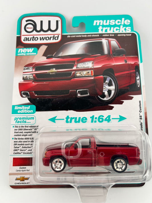 Auto World 2005 Chevrolet Silverado SS Custom Candy Apple Red Metallic Fishwheels
