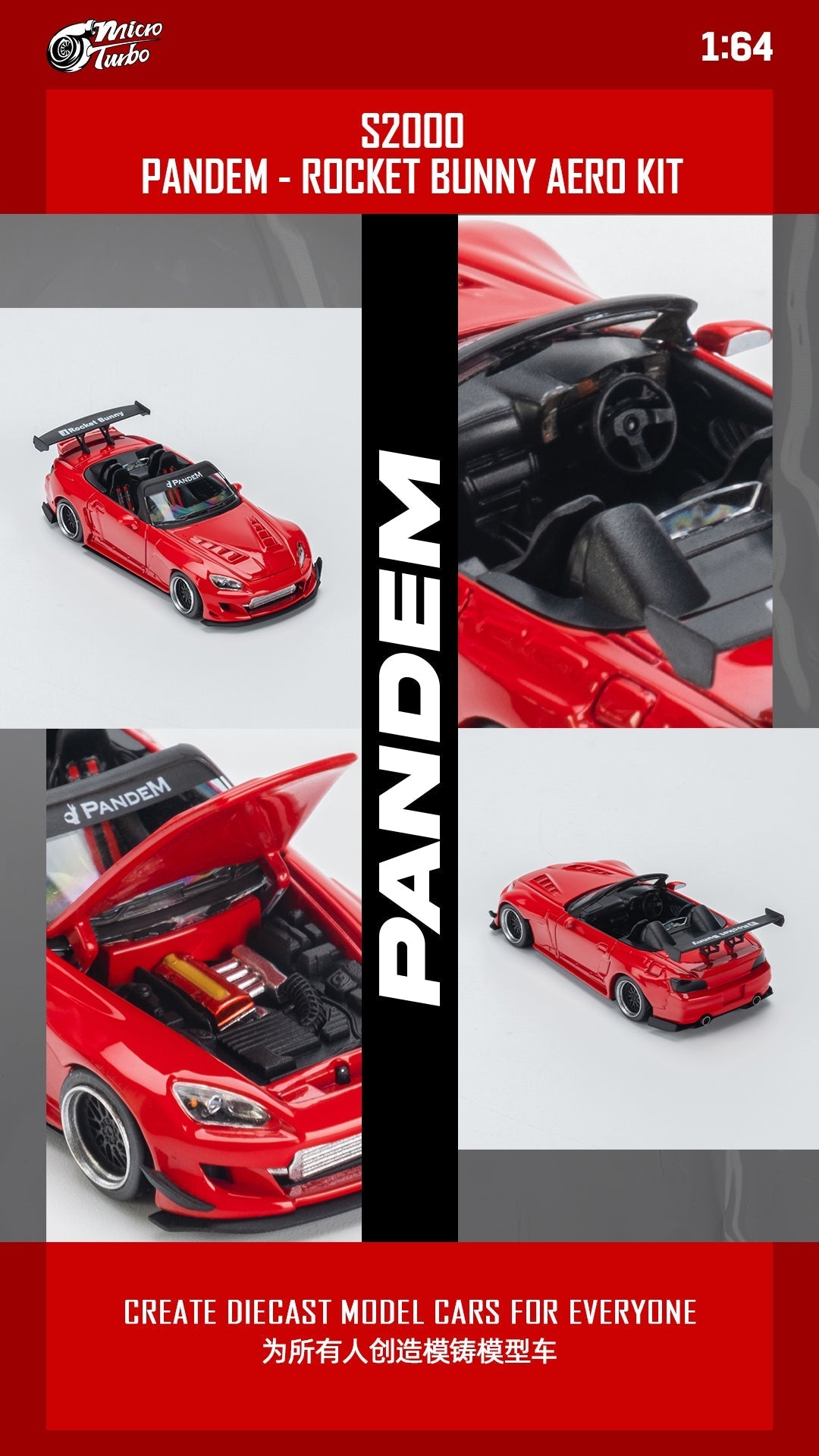 Custom S2000 Pandem Rocket Bunny Red Micro Turbo Fishwheels