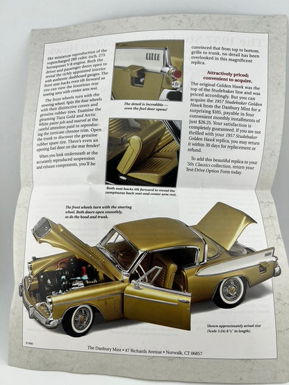 Danbury Mint 1957 Studebaker Golden Hawk – Tiara Gold/Arctic White Fishwheels