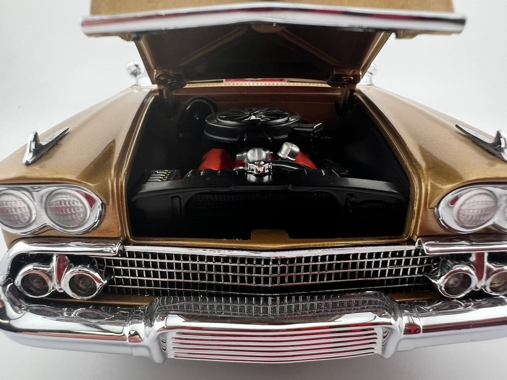 Danbury Mint 1958 Chevy Impala Anniversary Gold Metallic Convertible Fishwheels