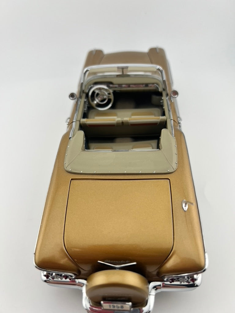 Danbury Mint 1958 Chevy Impala Anniversary Gold Metallic Convertible Fishwheels