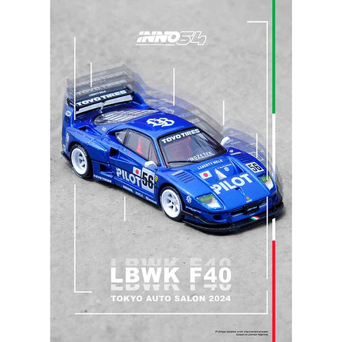 Ferrari F40 Liberty Walk Pilot Tokyo Auto Salon 2024 Blue Inno 64 - Fishwheels