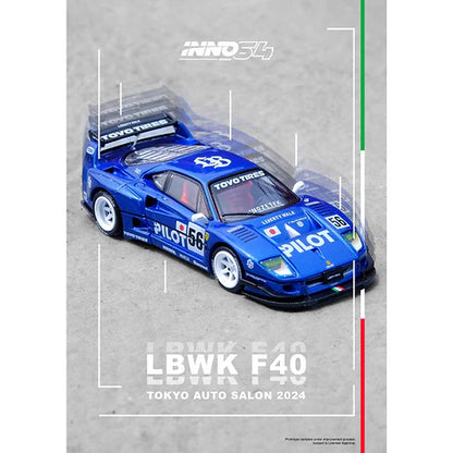 Ferrari F40 Liberty Walk Pilot Tokyo Auto Salon 2024 Blue Inno 64 - Fishwheels