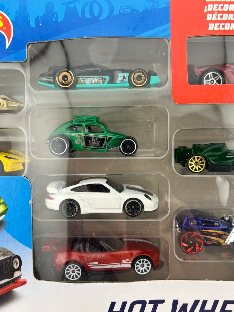 Hot Wheels 9-Car Gift Pack (Formula Drift Porsche + McLaren + Ford GT-40) Fishwheels
