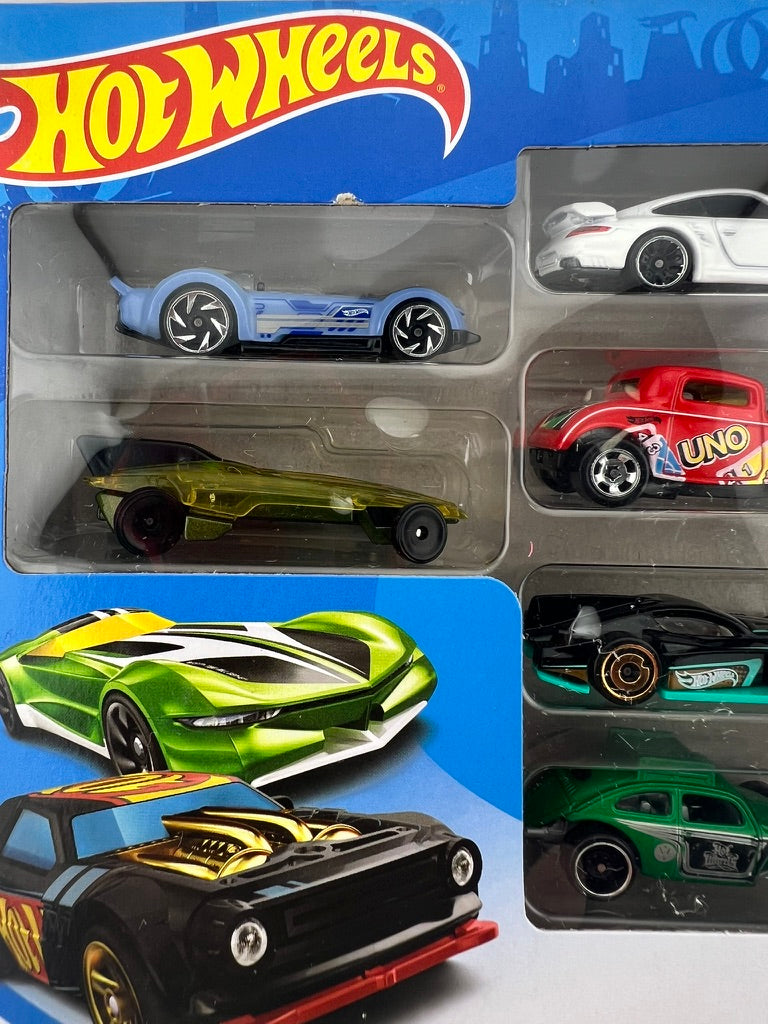 Hot Wheels 9-Car Pack (Set with UNO Coupe and Porsche 911 GT3) Fishwheels