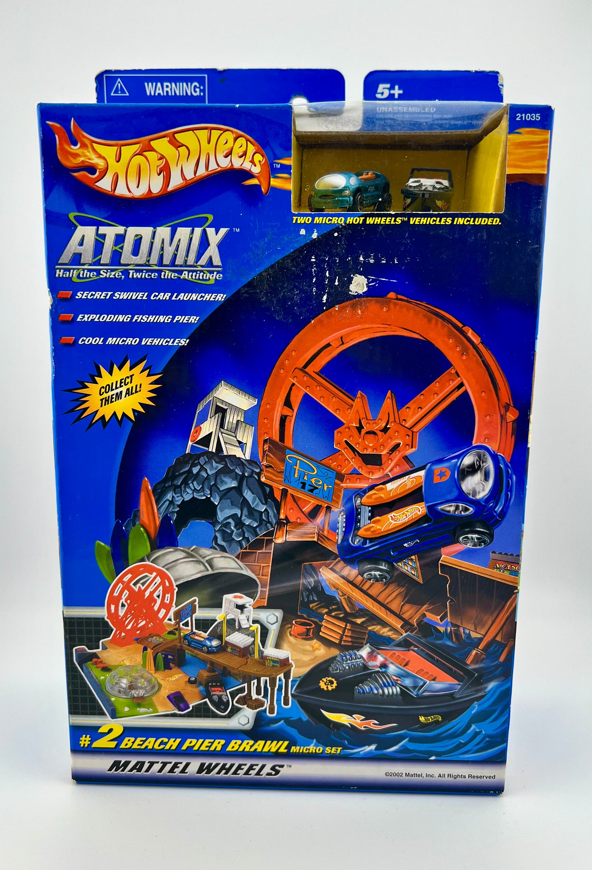 Hot Wheels Atomix Beach Pier Brawl #2 Micro Set (2002) Fishwheels