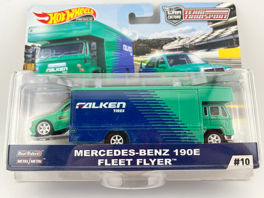 Hot Wheels Car Culture Team Transport Mercedes-Benz 190E Fleet Flyer (Falken Tires) Fishwheels
