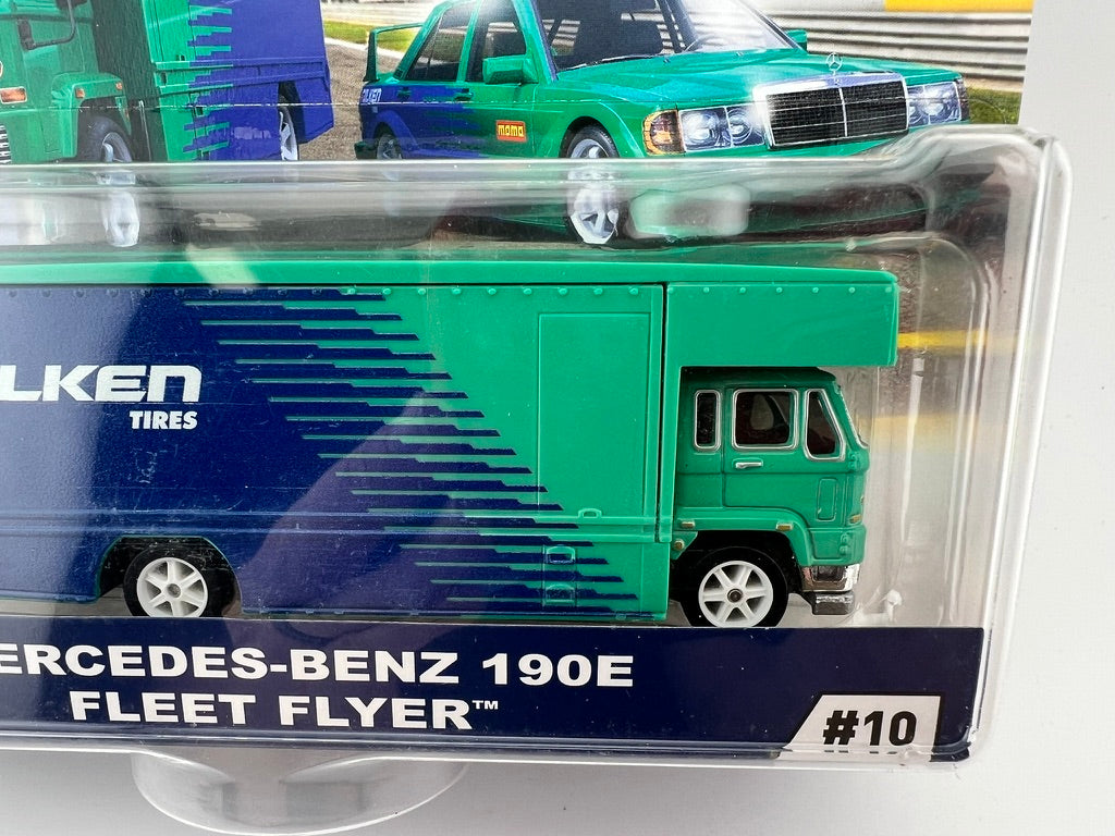 Hot Wheels Car Culture Team Transport Mercedes-Benz 190E Fleet Flyer (Falken Tires) Fishwheels