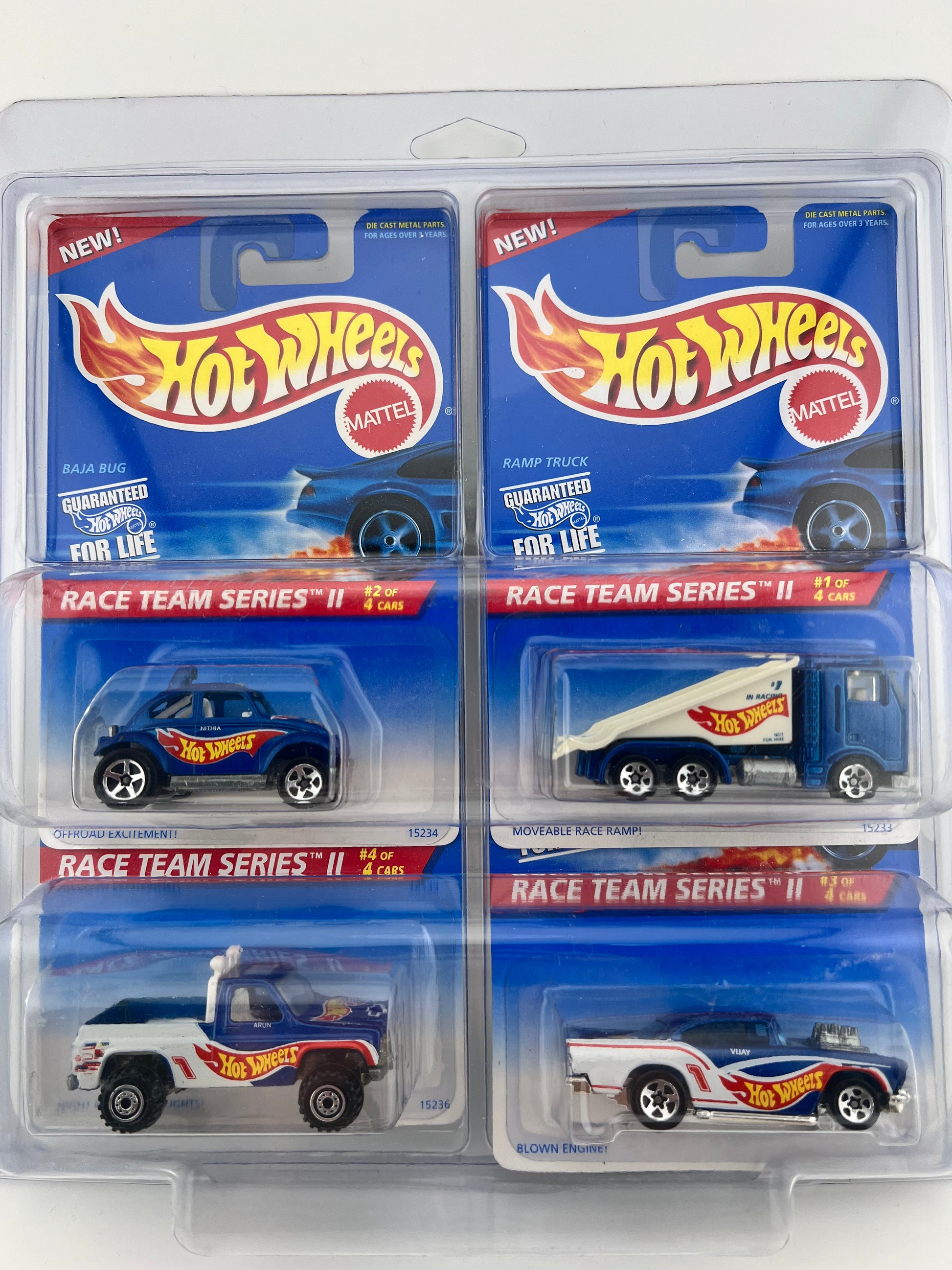 Hot Wheels Complete 4-Car Race Team II Series Fishwheels