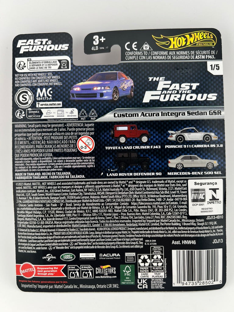 Hot Wheels Custom Acura Integra Sedan GSR – Fast & Furious Fishwheels
