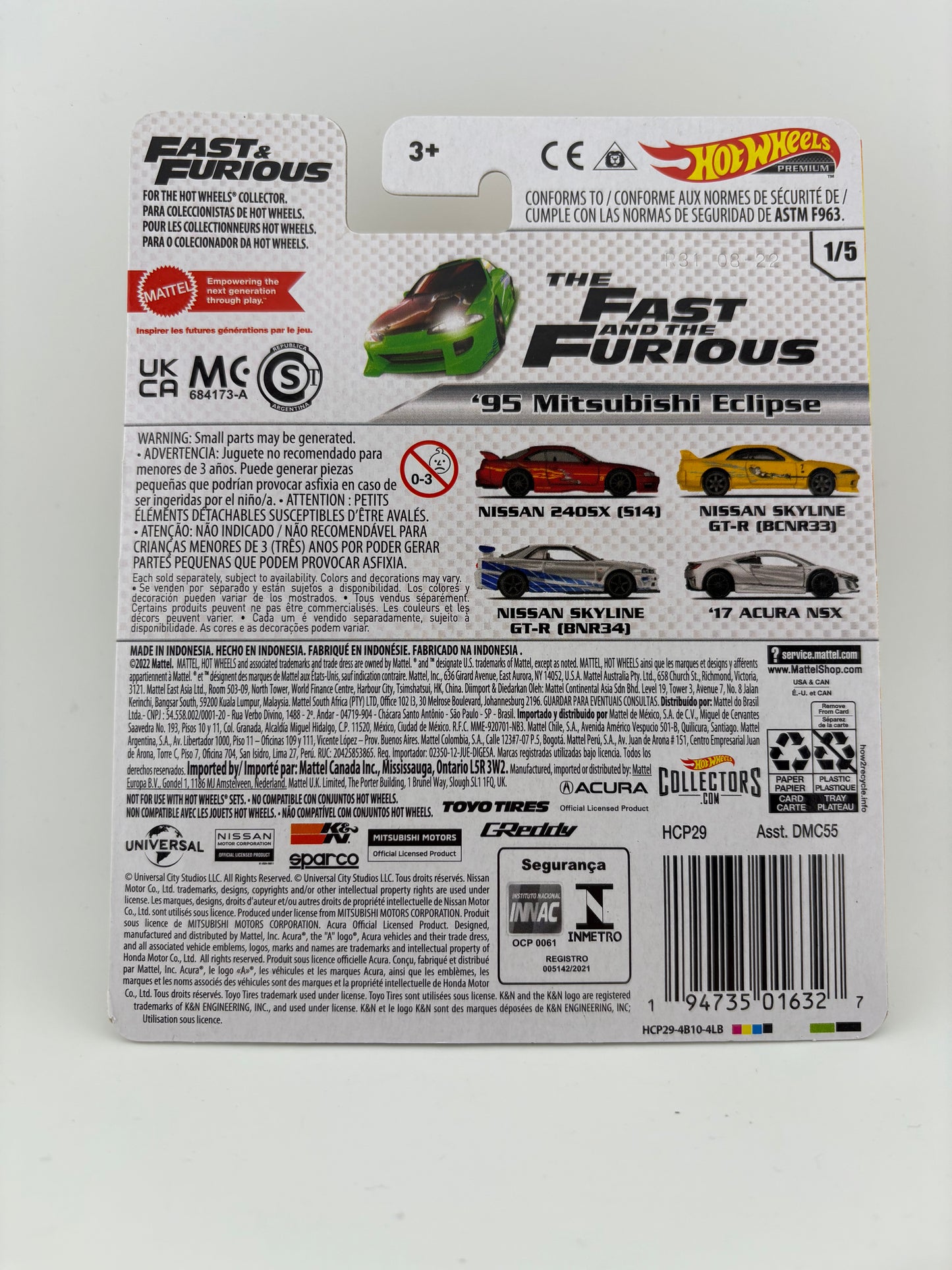 Hot Wheels Fast & Furious ’95 Mitsubishi Eclipse